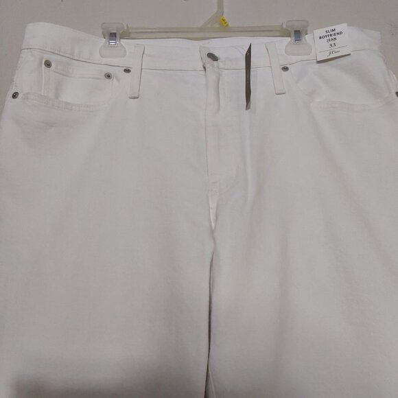 NWT! J. Crew High-Rise Slim Cropped Boyfriend Jean in White - 33 - Picture 3 of 11
